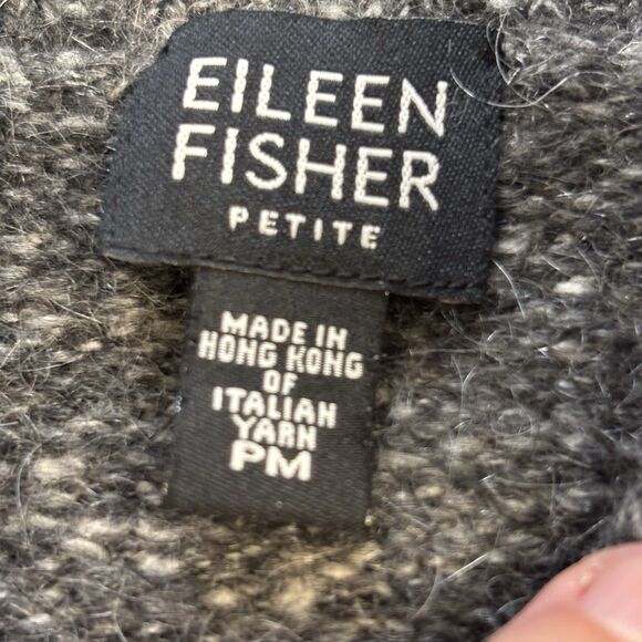 Vintage Eileen Fisher Wool Alpaca Mohair  Button-up Cardigan with Pockets SZ MP - Picture 10 of 15